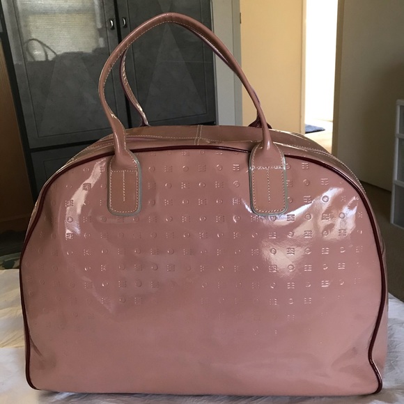 Arcadia Pink Genuine Patent Leather Duffle Bag - Picture 3 of 8
